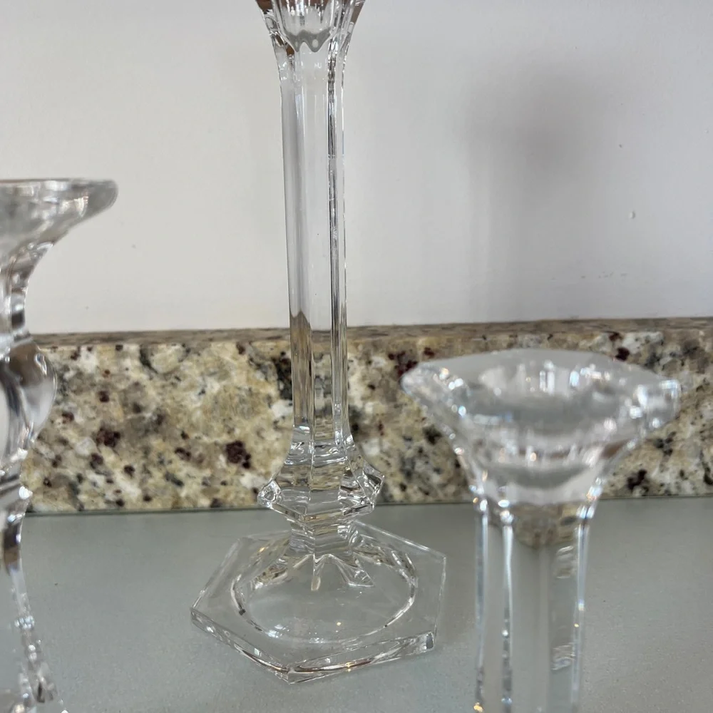 3 Mix and Match Crystal Candlestick Holders